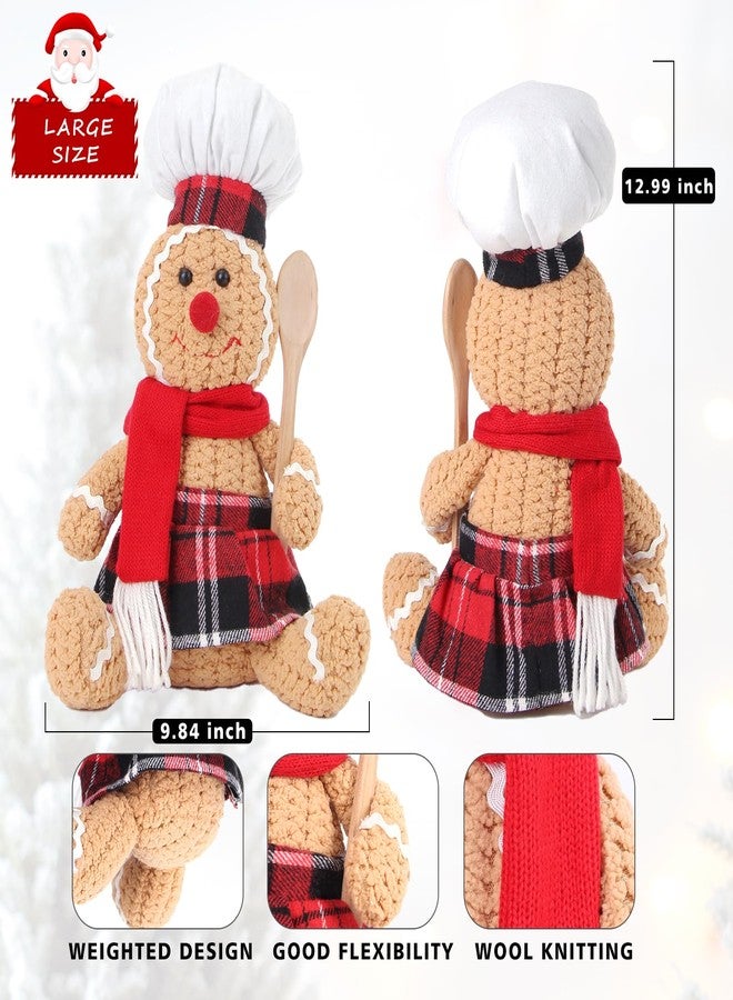 BWFY 22 Inch Large Size Christmas Gingerbread Plush,2PCS Gingerbread Man Christmas Decoration Boy & Girl Figures - Image 3
